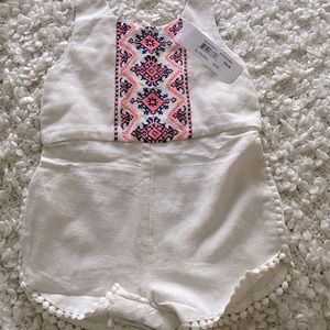 Peek Kids Linen/Cotton/Rayon Embroidered Onesie